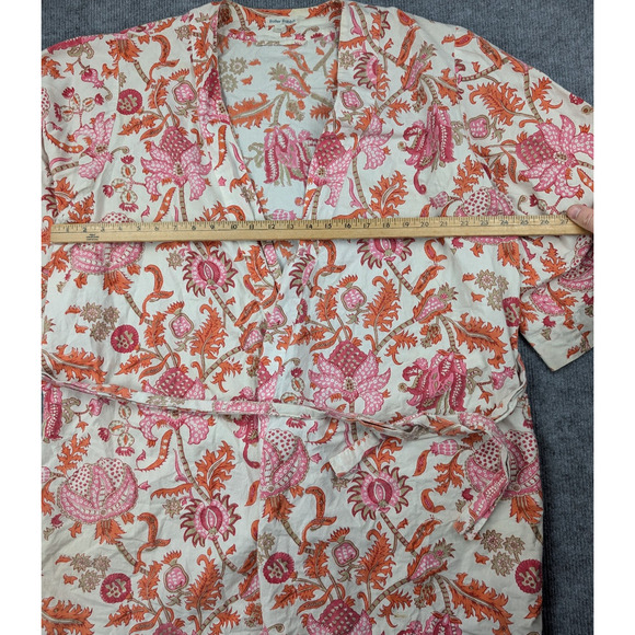 Roller Rabbit Amanda Robe Womens One Size Cotton Floral Block Print Boho Natural - Picture 3 of 6